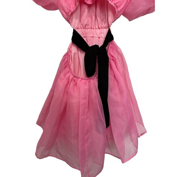 MABLE Babydoll RUFFLE BABYDOLL Mini Dress Size M Pink - Picture 8 of 10